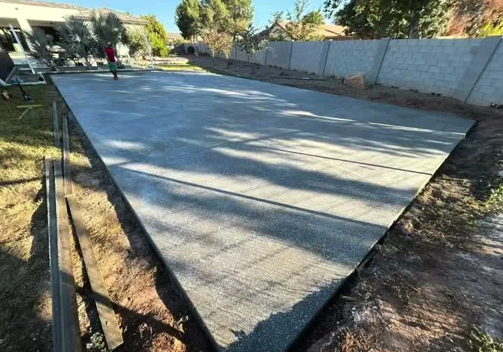 Finished 60 by 90 foot sport court slab poured by DC Construction and Development in Gilbert, AZ